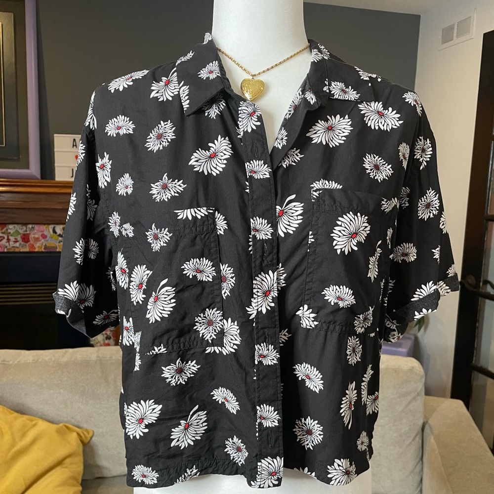 Black Printed Button Shirt